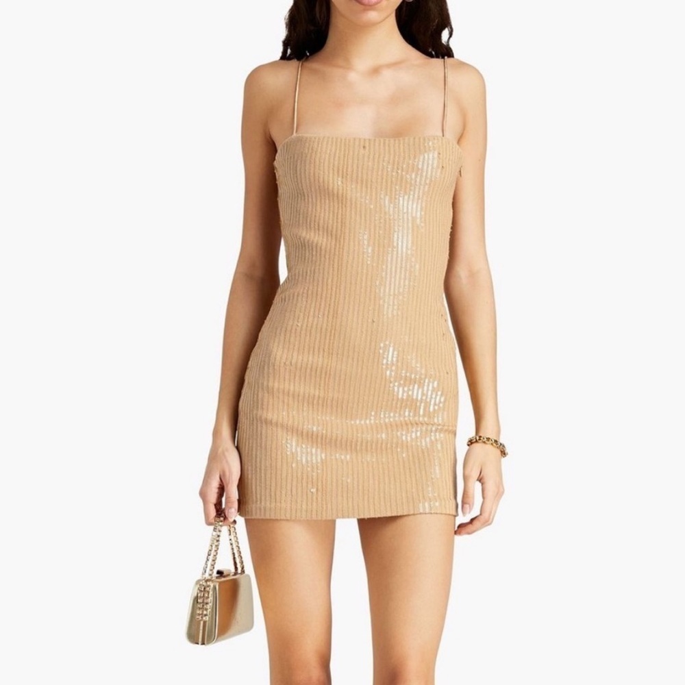 Retrofete Gold Sequin Mini Dress